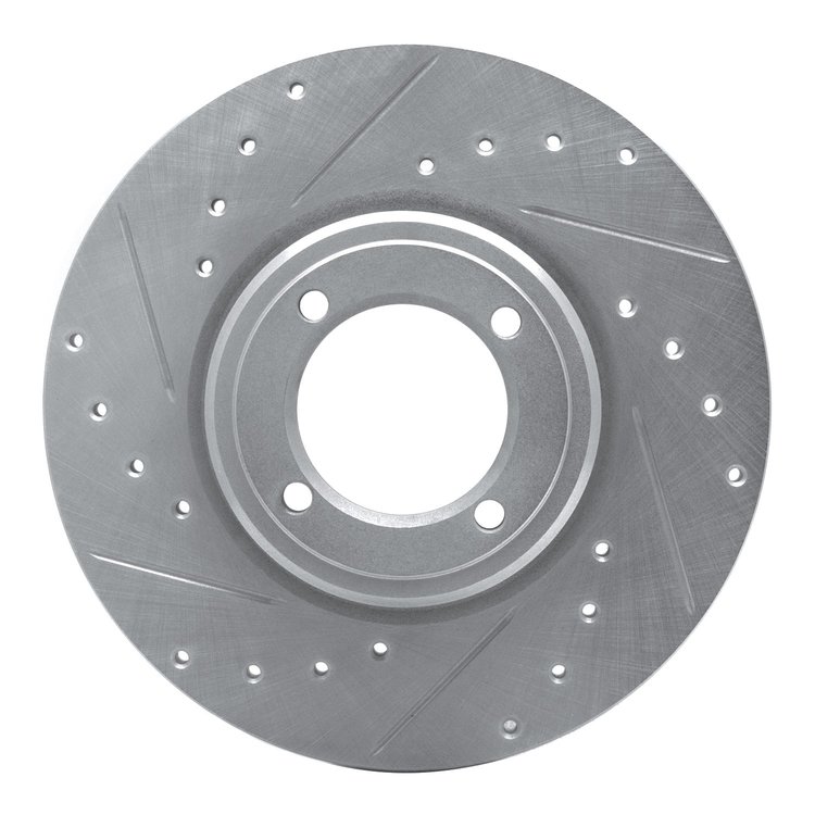 631-28000L Drilled/Slotted Brake Rotor [Silver], 1969-1989 Peugeot, Position: Front Left