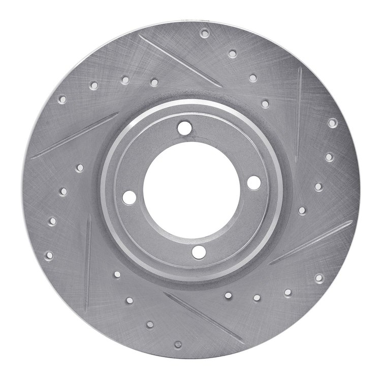 631-28000R Drilled/Slotted Brake Rotor [Silver], 1969-1989 Peugeot, Position: Front Right