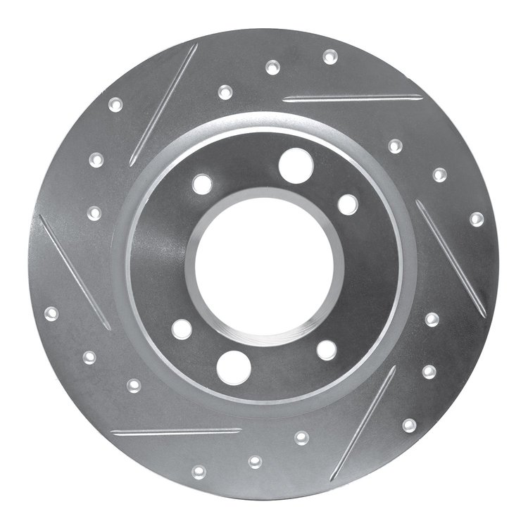 631-28002L Drilled/Slotted Brake Rotor [Silver], 1971-1989 Peugeot, Position: Rear Left