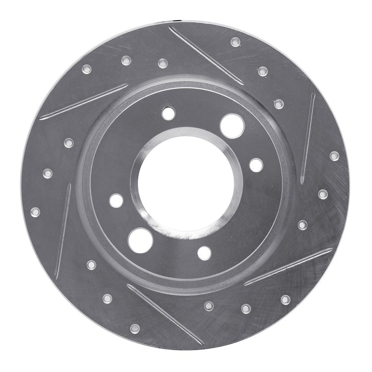 631-28002R Drilled/Slotted Brake Rotor [Silver], 1971-1989 Peugeot, Position: Rear Right