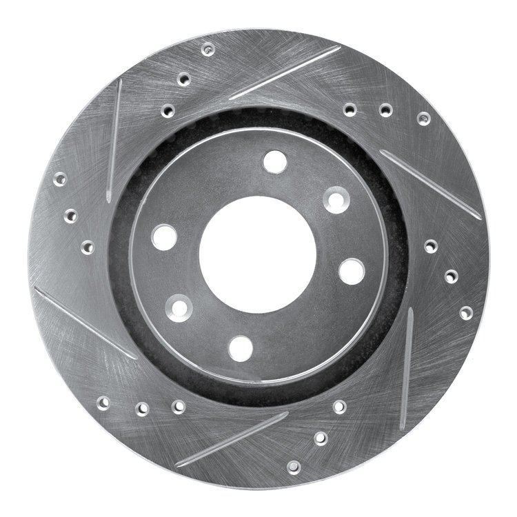 631-28003L Drilled/Slotted Brake Rotor [Silver], 1989-1991 Peugeot, Position: Front Left