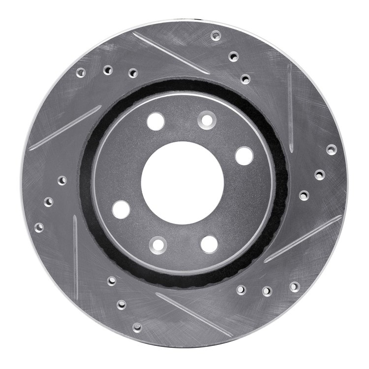 631-28003R Drilled/Slotted Brake Rotor [Silver], 1989-1991 Peugeot, Position: Front Right