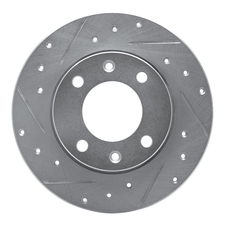 631-28005L Drilled/Slotted Brake Rotor [Silver], 1989-1991 Peugeot, Position: Rear Left