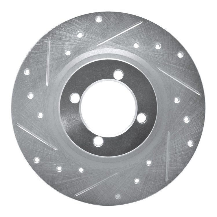 631-31000L Drilled/Slotted Brake Rotor [Silver], 1967-1976 BMW, Position: Front Left