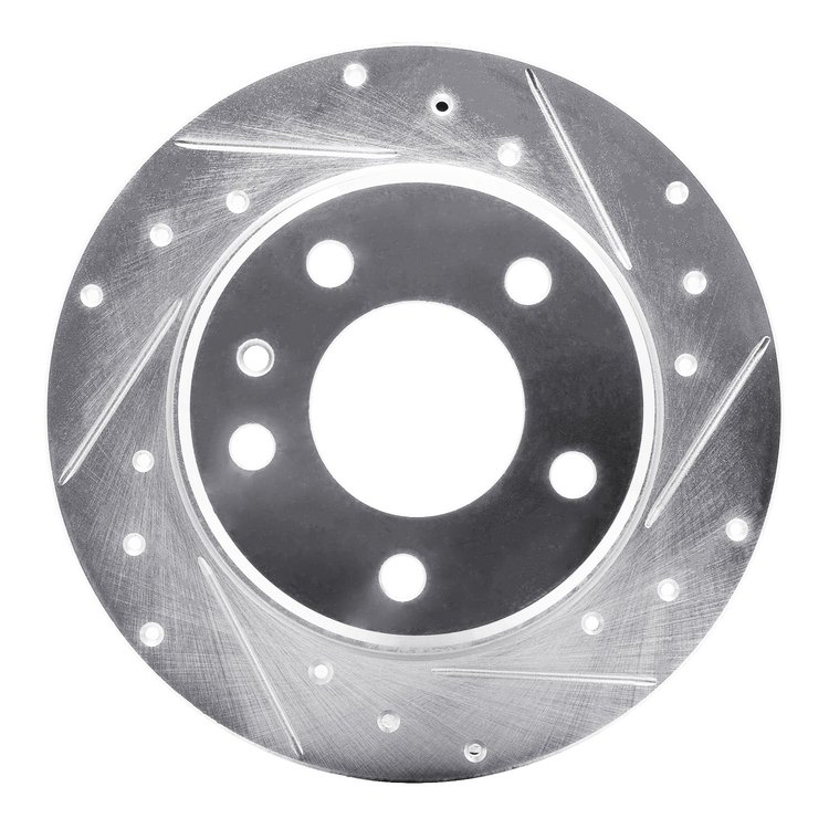 631-31010R Drilled/Slotted Brake Rotor [Silver], 1978-1981 BMW, Position: Rear Right