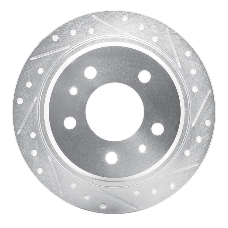 631-31015R Drilled/Slotted Brake Rotor [Silver], 1982-1989 BMW, Position: Rear Right