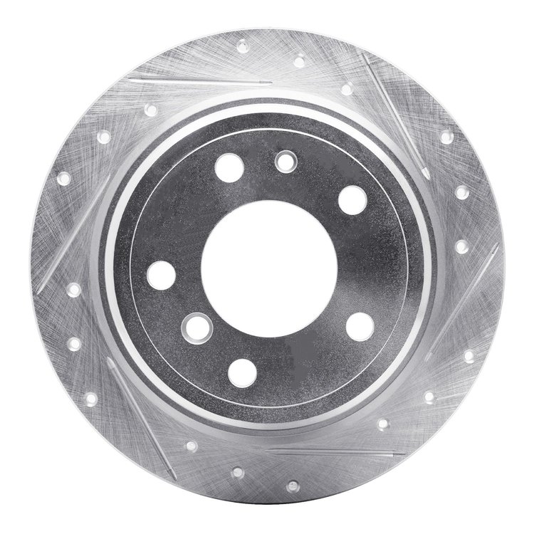 631-31016R Drilled/Slotted Brake Rotor [Silver], 1981-1986 BMW, Position: Rear Right