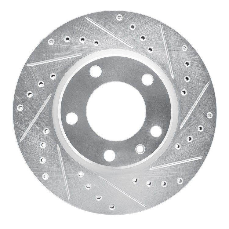 631-31022R Drilled/Slotted Brake Rotor [Silver], 1988-1991 BMW, Position: Front Right