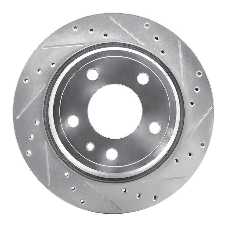 631-31025R Drilled/Slotted Brake Rotor [Silver], 1988-1994 BMW, Position: Rear Right