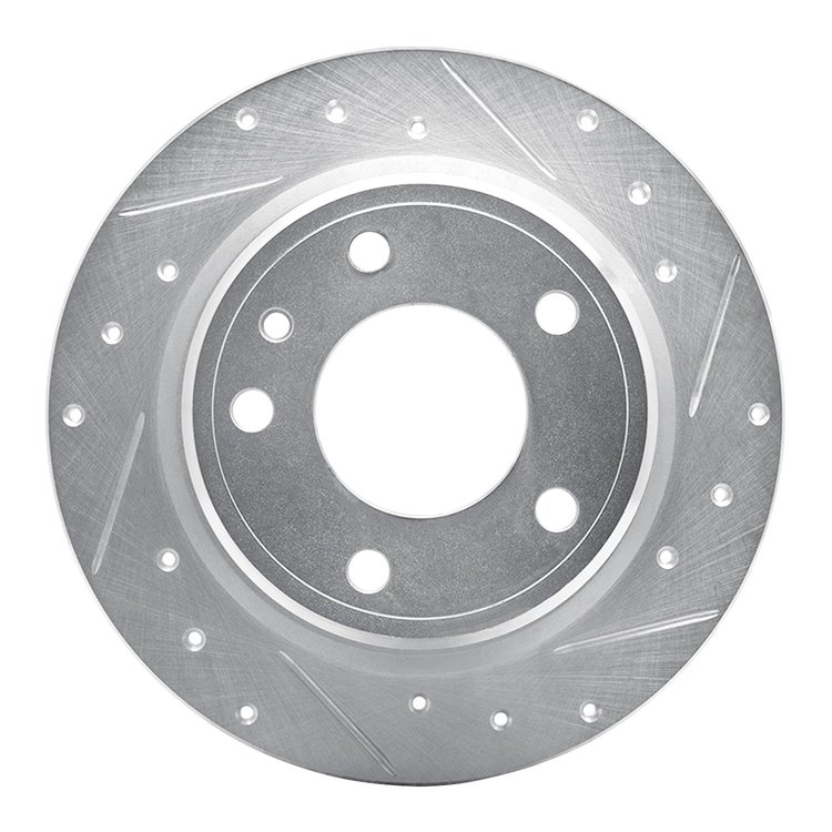 631-31026R Drilled/Slotted Brake Rotor [Silver], 1988-1991 BMW, Position: Rear Right