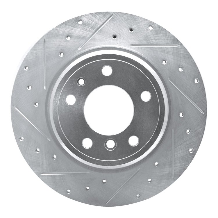 631-31030L Drilled/Slotted Brake Rotor [Silver], 1991-2001 BMW, Position: Rear Left