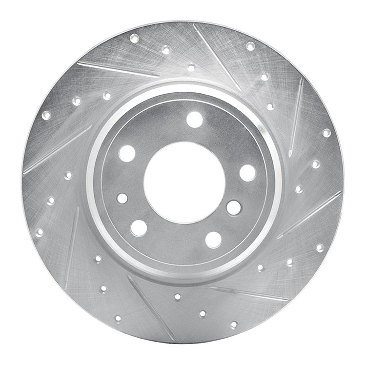 631-31030R Drilled/Slotted Brake Rotor [Silver], 1991-2001 BMW, Position: Rear Right