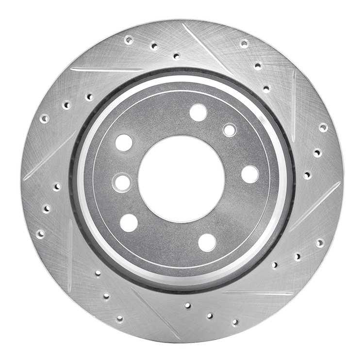 631-31032R Drilled/Slotted Brake Rotor [Silver], 1991-1995 BMW, Position: Rear Right