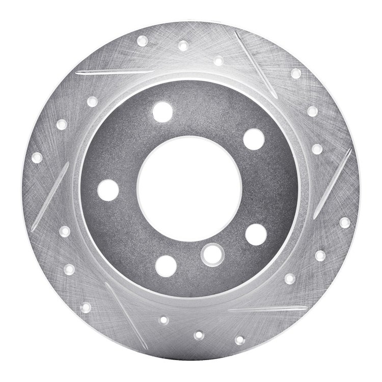 631-31039R Drilled/Slotted Brake Rotor [Silver], 1995-1999 BMW, Position: Rear Right