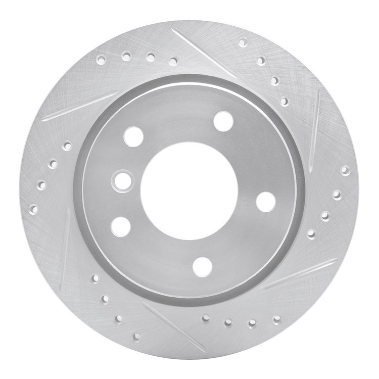 631-31042R Drilled/Slotted Brake Rotor [Silver], 1996-2005 BMW, Position: Rear Right