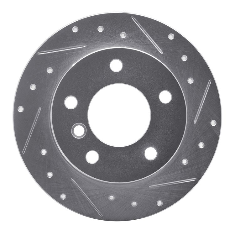 631-31045R Drilled/Slotted Brake Rotor [Silver], 1996-2002 BMW, Position: Rear Right