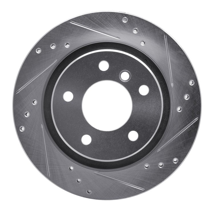 631-31047R Drilled/Slotted Brake Rotor [Silver], 1999-2006 BMW, Position: Rear Right