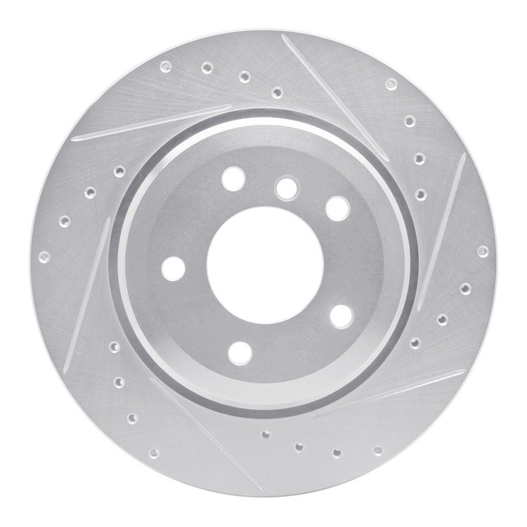 631-31053R Drilled/Slotted Brake Rotor [Silver], 2001-2006 BMW, Position: Rear Right