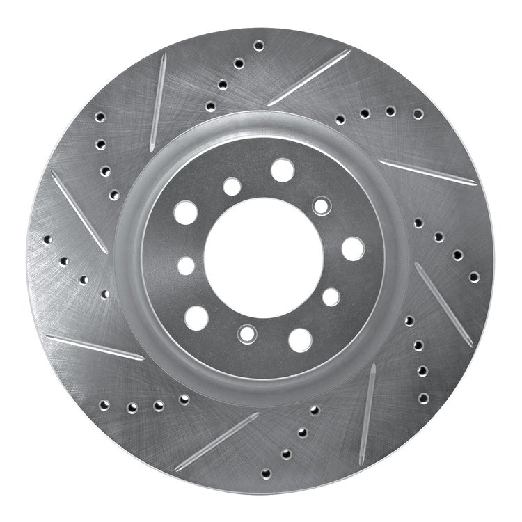 631-31055D Drilled/Slotted Brake Rotor [Silver], 2001-2006 BMW, Position: Right Front