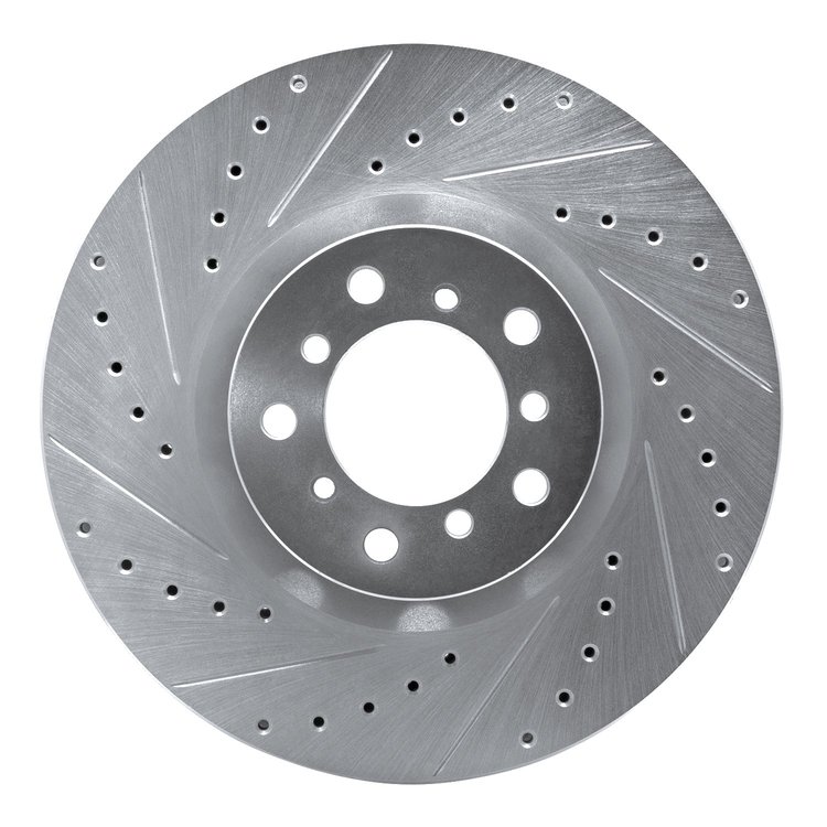 631-31057D Drilled/Slotted Brake Rotor [Silver], 2000-2003 BMW, Position: Right Front
