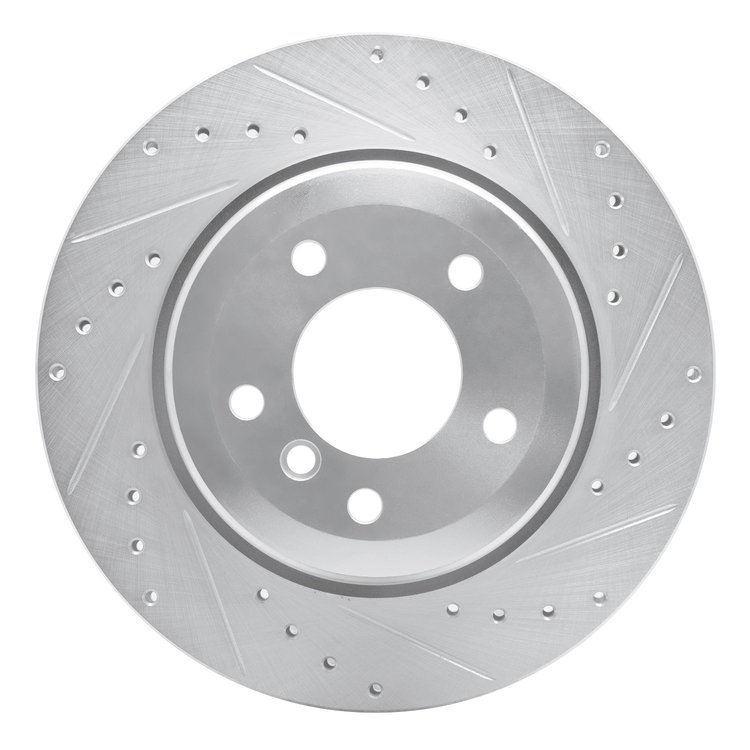 631-31066R Drilled/Slotted Brake Rotor [Silver], 2004-2010 BMW, Position: Rear Right