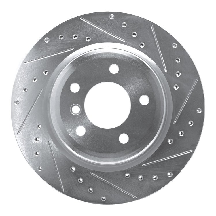 631-31070R Drilled/Slotted Brake Rotor [Silver], 2006-2015 BMW, Position: Rear Right