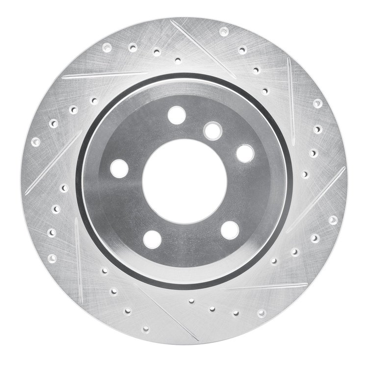 631-31075R Drilled/Slotted Brake Rotor [Silver], 2006-2010 BMW, Position: Rear Right