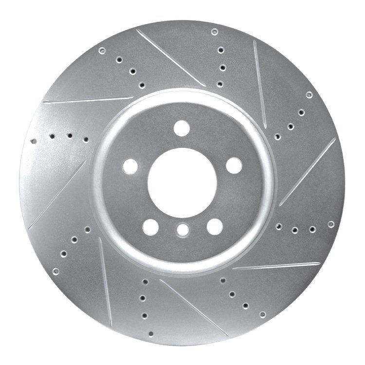 631-31093D Drilled/Slotted Brake Rotor [Silver], 2009-2017 BMW, Position: Right Front