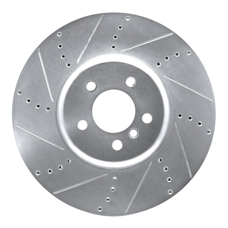 631-31094D Drilled/Slotted Brake Rotor [Silver], 2009-2017 BMW, Position: Left Front