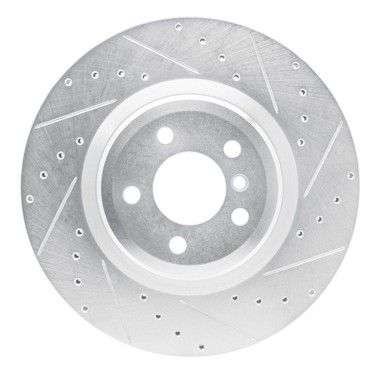 631-31095R Drilled/Slotted Brake Rotor [Silver], 2009-2019 BMW, Position: Rear Right