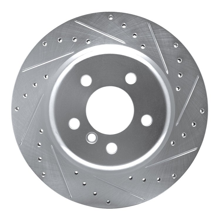 631-31104R Drilled/Slotted Brake Rotor [Silver], 2011-2016 BMW, Position: Rear Right