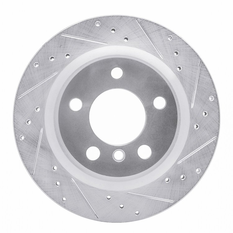 631-31111R Drilled/Slotted Brake Rotor [Silver], 2012-2021 BMW, Position: Rear Right