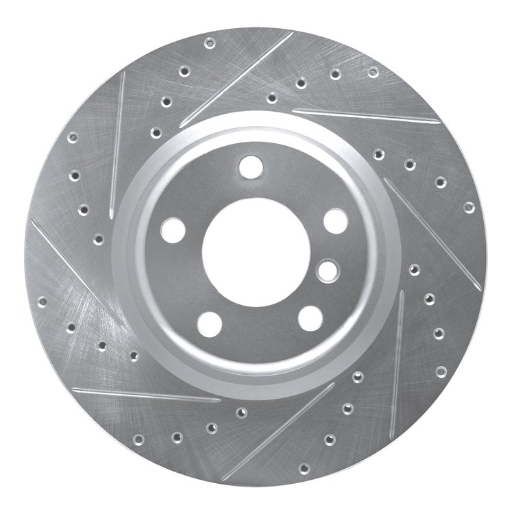 631-31113L Drilled/Slotted Brake Rotor [Silver], 2012-2020 BMW, Position: Rear Left