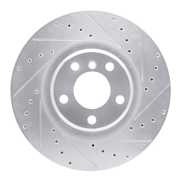 631-31113R Drilled/Slotted Brake Rotor [Silver], 2012-2020 BMW, Position: Rear Right