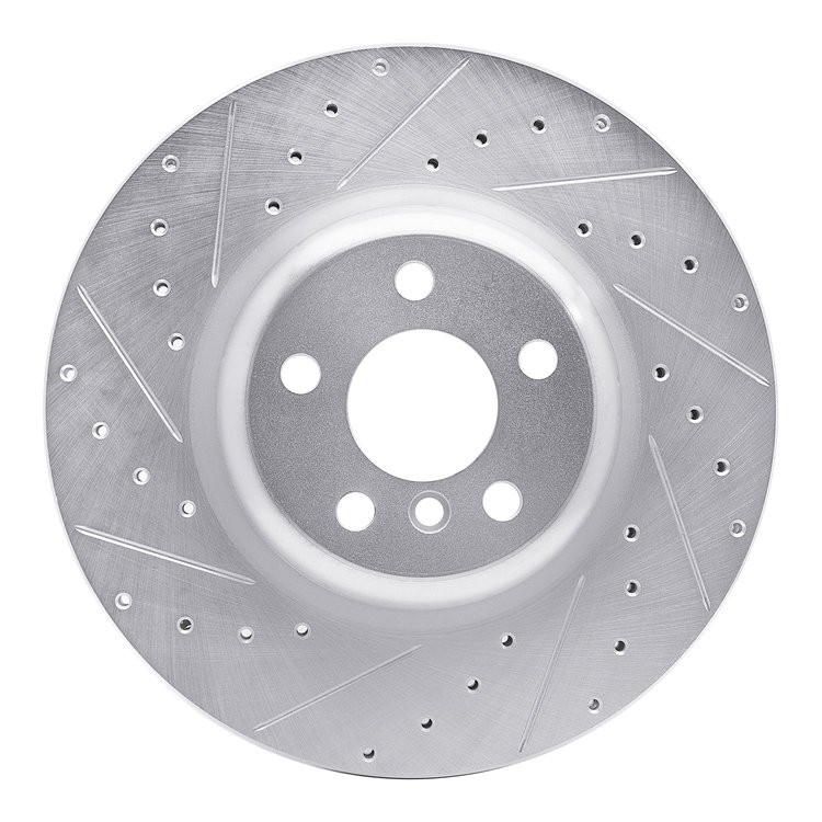 631-31130L Drilled/Slotted Brake Rotor [Silver], Fits Select Multiple Makes/Models, Position: Rear Left