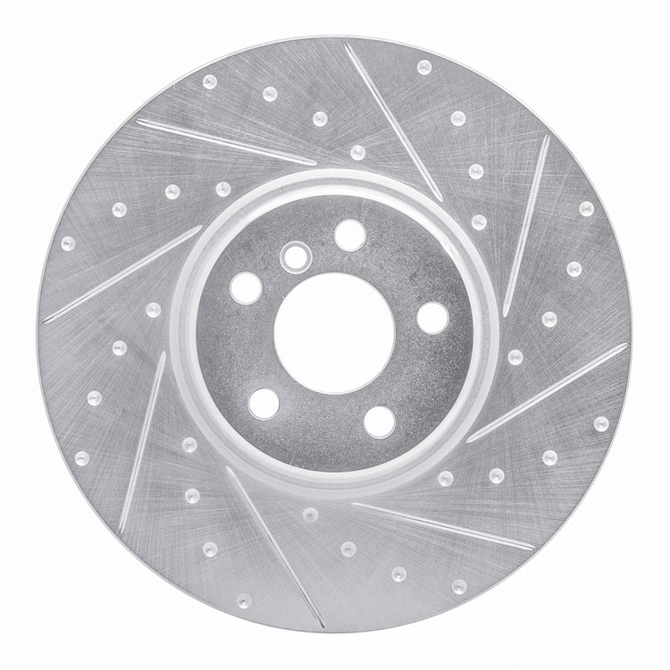 631-31133D Drilled/Slotted Brake Rotor [Silver], Fits Select Multiple Makes/Models, Position: Right Front