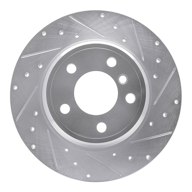 631-31136R Drilled/Slotted Brake Rotor [Silver], 2000-2006 BMW, Position: Rear Right
