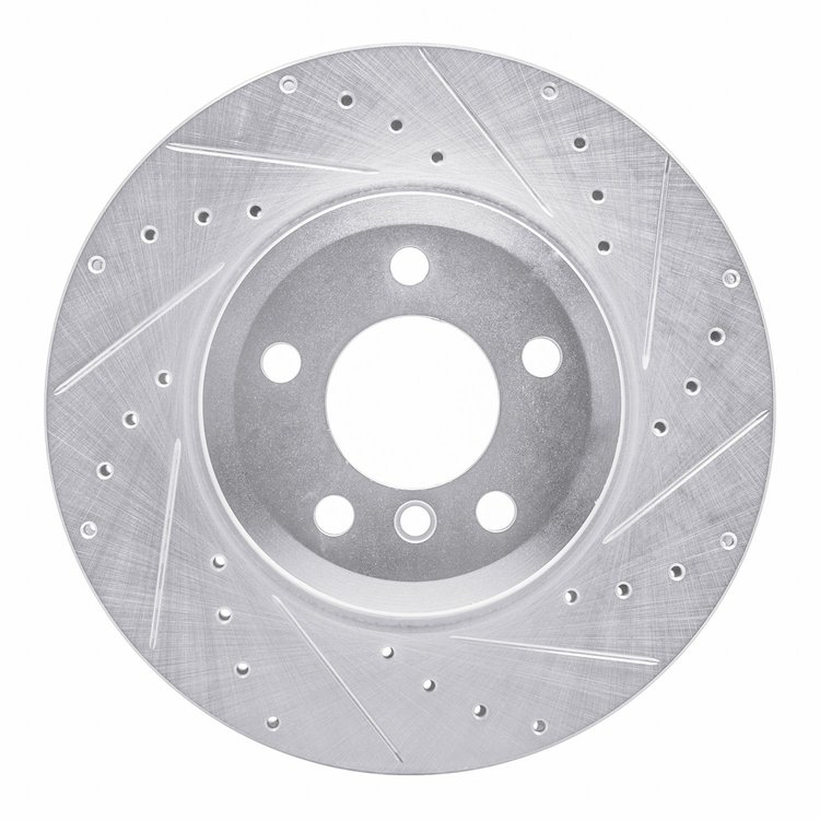 631-31141R Drilled/Slotted Brake Rotor [Silver], 2007-2019 BMW, Position: Rear Right