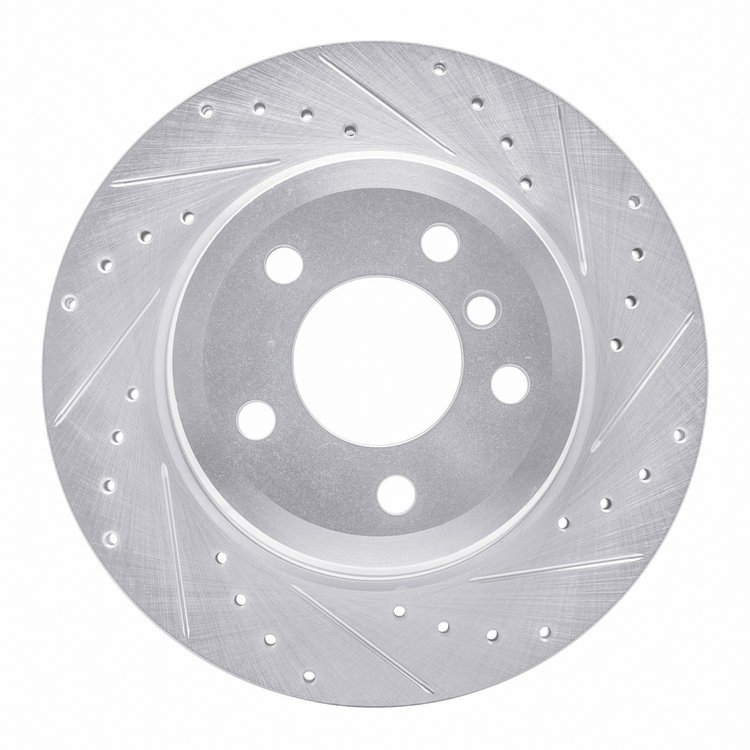 631-31143R Drilled/Slotted Brake Rotor [Silver], 2007-2019 BMW, Position: Rear Right