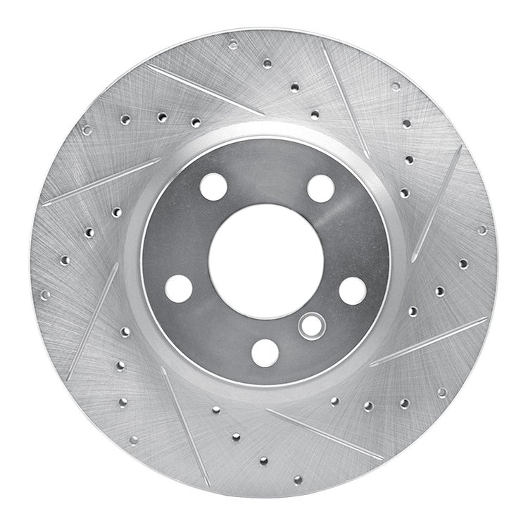631-31151R Drilled/Slotted Brake Rotor [Silver], 2011-2018 BMW, Position: Front Right