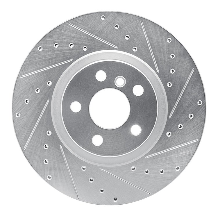 631-31157R Drilled/Slotted Brake Rotor [Silver], Fits Select Multiple Makes/Models, Position: Front Right