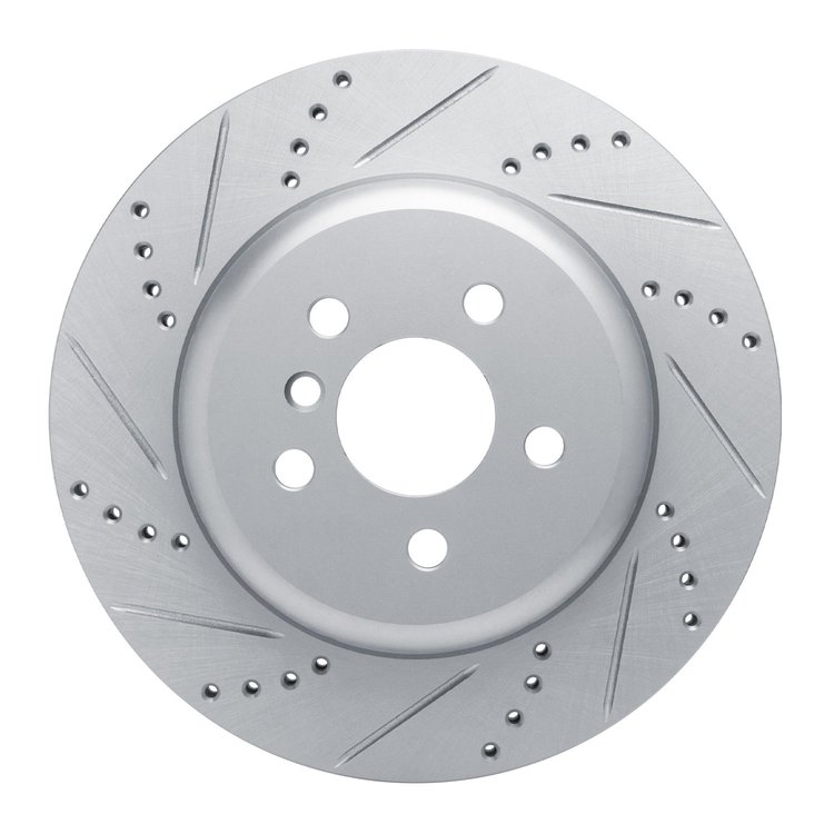 631-31169D Drilled/Slotted Brake Rotor [Silver], Fits Select Multiple Makes/Models, Position: Rear Right