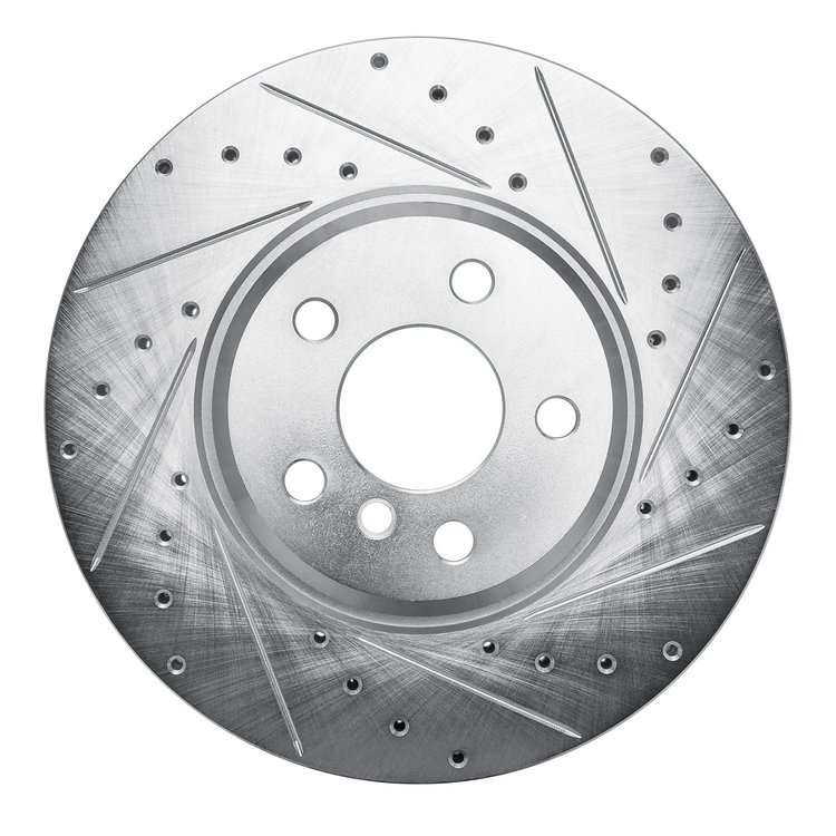 631-31171R Drilled/Slotted Brake Rotor [Silver], Fits Select Multiple Makes/Models, Position: Front Right