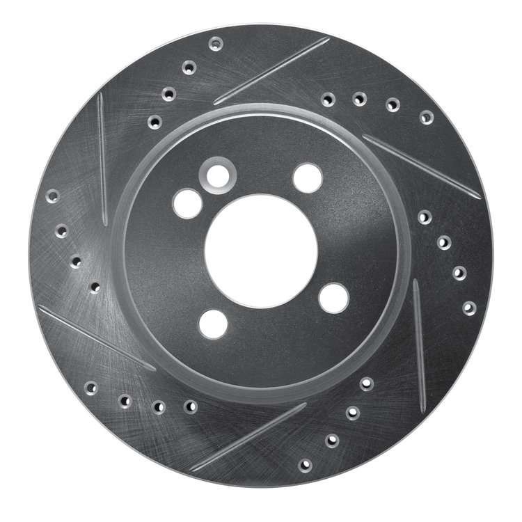 631-32004L Drilled/Slotted Brake Rotor [Silver], 2002-2008 Mini, Position: Front Left