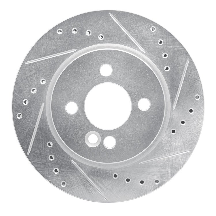 631-32004R Drilled/Slotted Brake Rotor [Silver], 2002-2008 Mini, Position: Front Right