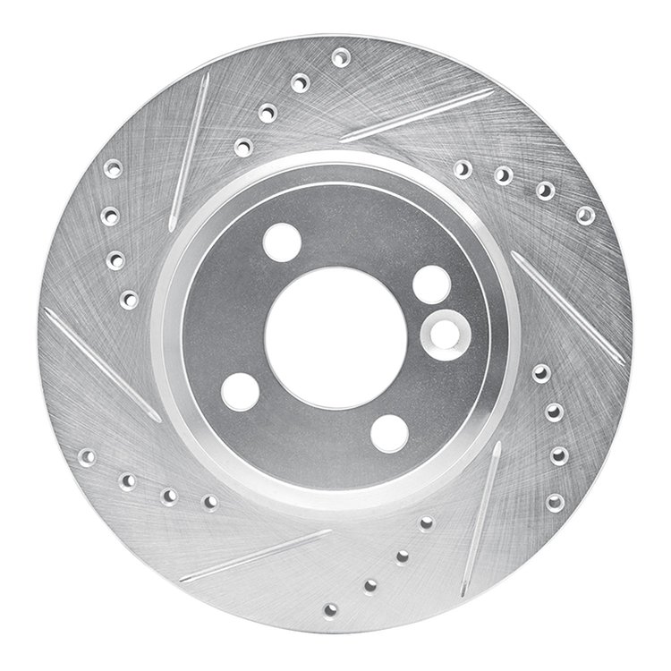 631-32005L Drilled/Slotted Brake Rotor [Silver], 2007-2015 Mini, Position: Front Left