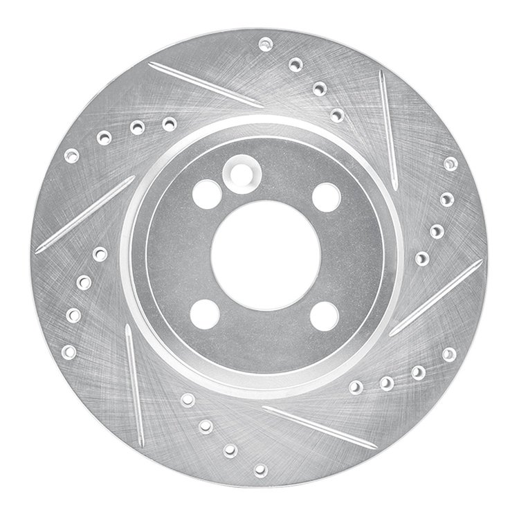 631-32005R Drilled/Slotted Brake Rotor [Silver], 2007-2015 Mini, Position: Front Right