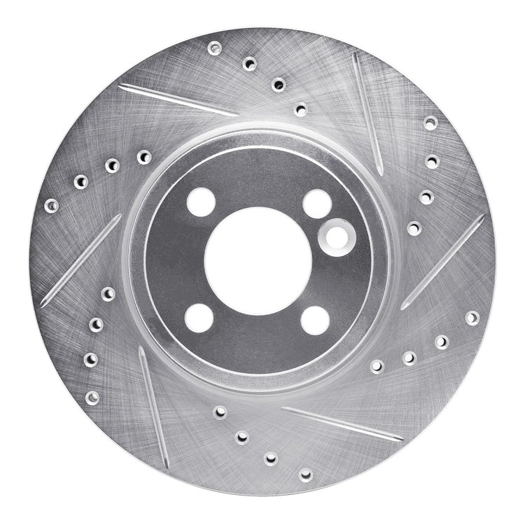631-32006R Drilled/Slotted Brake Rotor [Silver], 2007-2015 Mini, Position: Front Right
