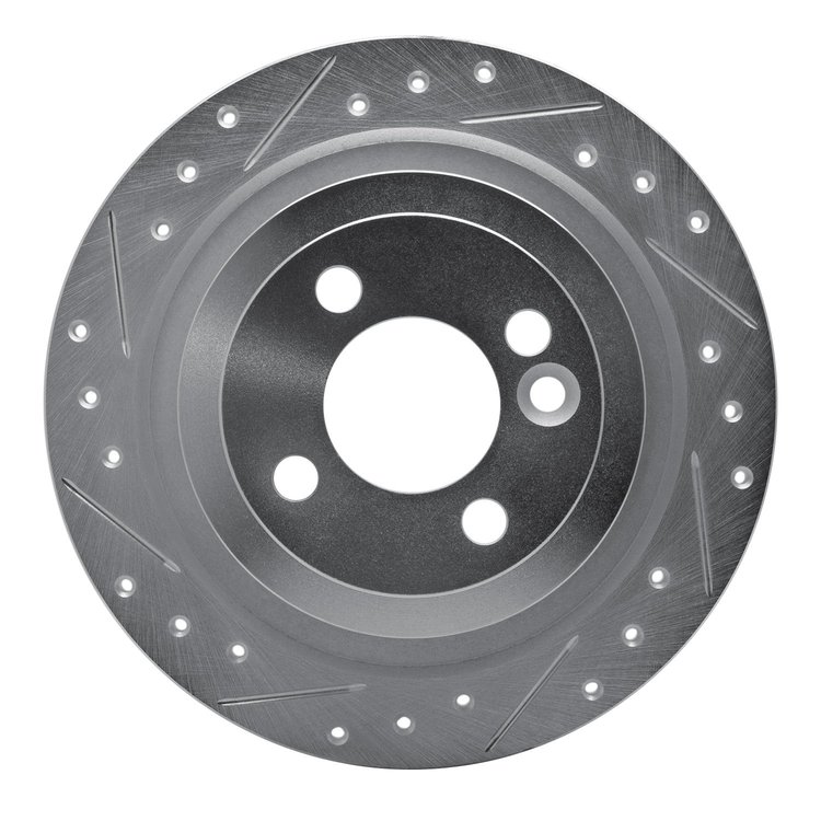 631-32007L Drilled/Slotted Brake Rotor [Silver], 2009-2014 Mini, Position: Rear Left