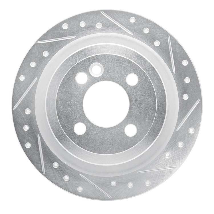 631-32007R Drilled/Slotted Brake Rotor [Silver], 2009-2014 Mini, Position: Rear Right